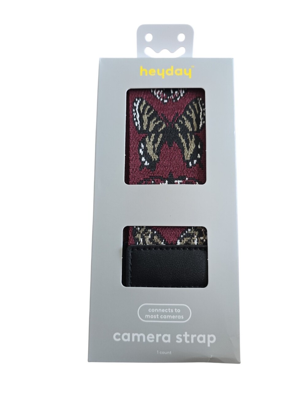 Heyday Butterfly Camera Strap Burgundy Adjustable NWT